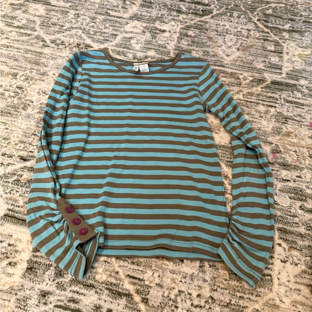 Matilda Jane Teal and Olive Striped Top